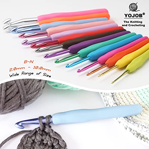 Image of YOJOB 2Pack Size 7.0mm, L / 8.0mm Crochet Hooks, Super Smooth & Ergonomic for Beginner and Advanced (7.0mm, 8.0mm)