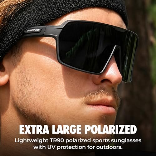 Image of grinderPUNCH Polarized Sports Sunglasses for Men Women UV Protection Shades for Baseball Running Cycling Skiing & Pickleball