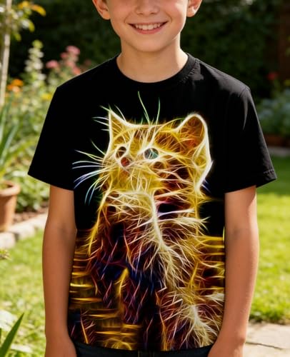 Image of LAIDIPAS Boys Girls 3D Graphic T-Shirt Short Sleeve Tops Tees 6-16 Years | Kids Crewneck Shirts, Vibrant Color, Lightweight and Quick Dry, Trendy Outfits for School, Parties, vacation and Daily Wear