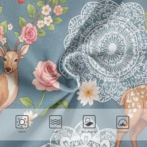 Vintage Deer Floral Undies for Toddler Girls, Girl Panties, 2T–8 Years3