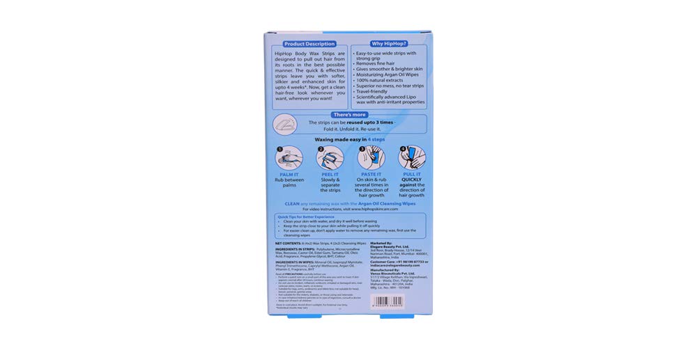 Hiphop Skincare Body Wax Strips With Argan Oil - Natural 16 Strips (Pack Of 2) - Image 5 thumbnail