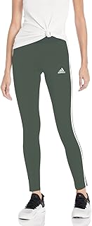 Womens,Loungewear Essentials 3-Stripes Leggings,Green Oxide/Black,Medium