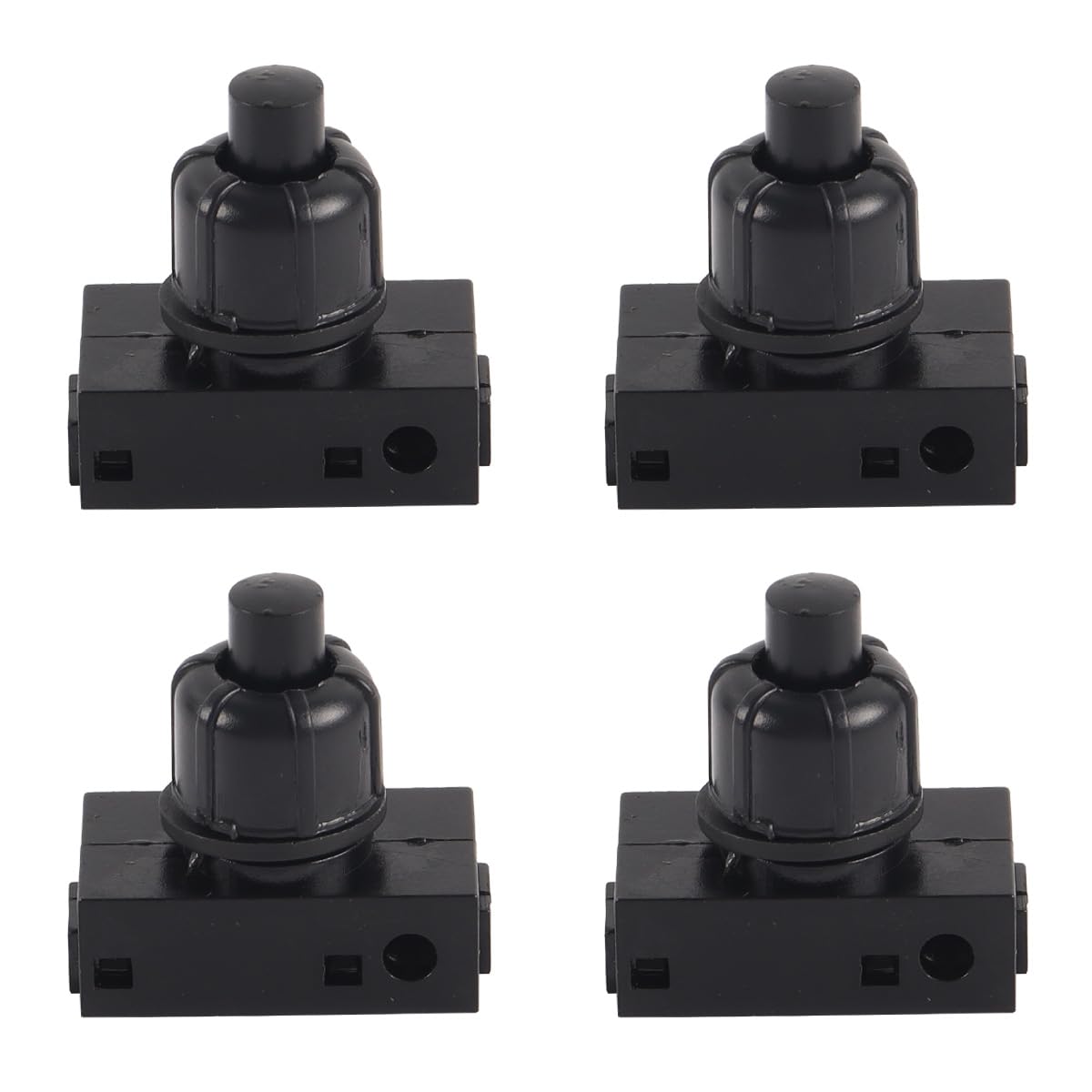 Interruttori a Pressione Neri 4 Pezzi 2A 250V per Lampade Controllo Illuminazione