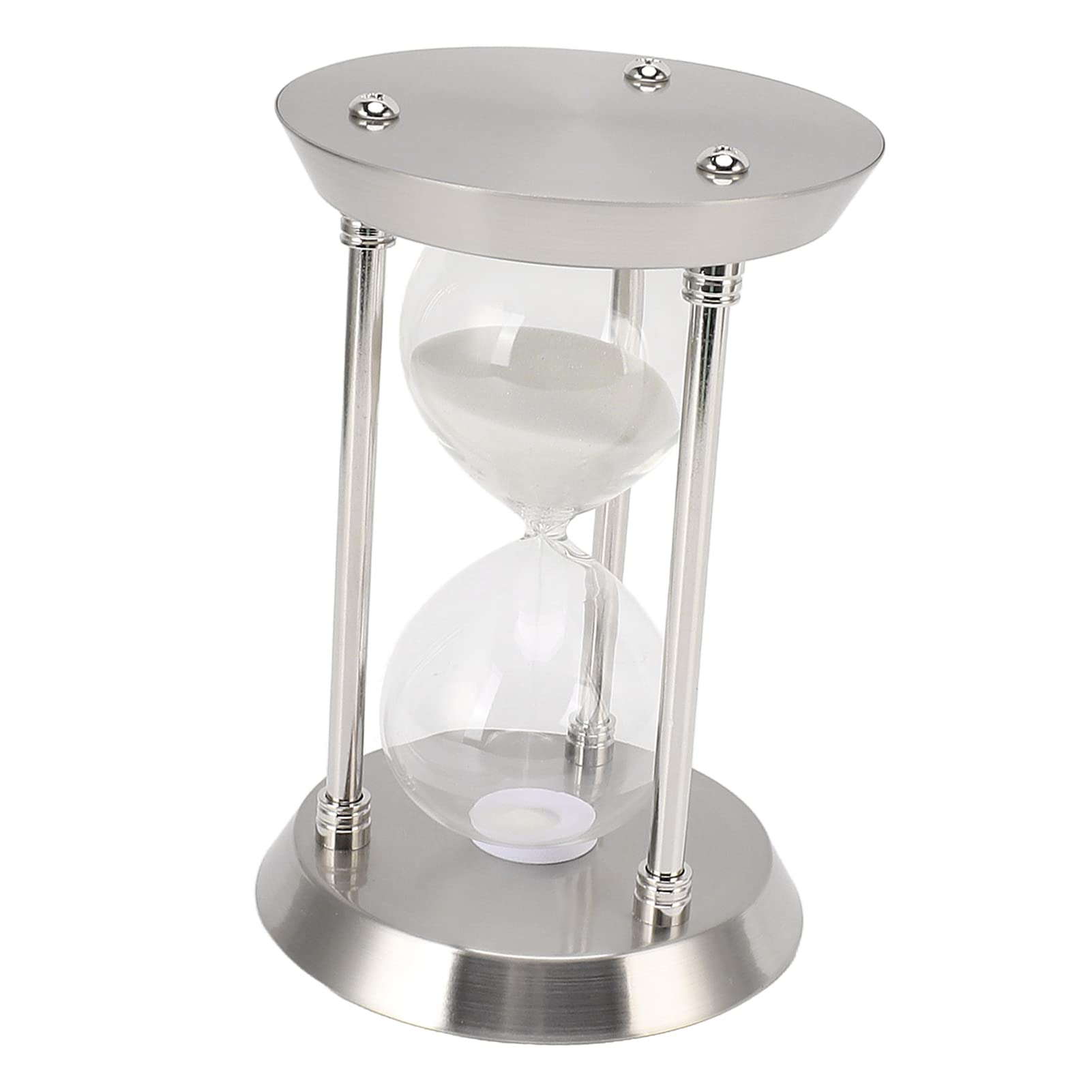 Cuifati Metall-Sanduhr, Sanduhr, 30 Minuten, Glas-, 6er-Set, Poliertes Metall, für Büro, Heimdekoration, Küche, Spiele, Klassenzimmer, Countdown, Geschenk (M 30min)