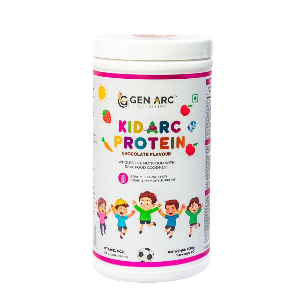GEN ARC NUTRITION Chocolate Nutrimix for Kids (2–6 Years) | With Brahmi for Cognitive Support | No Added Sugar | 25+ Vitamins & Minerals | 5.81g Protein per Serving | Ragi, Bajra, Almonds, Oats & Omega 3 | 600g-image-18