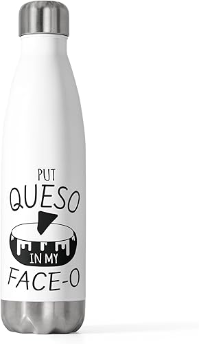 Humorous Mexican Queso Enthusiasts Food Illustration Puns Hilarious Foods Spanish Statements Graphic Gags 20oz Insulated Bottle 20oz