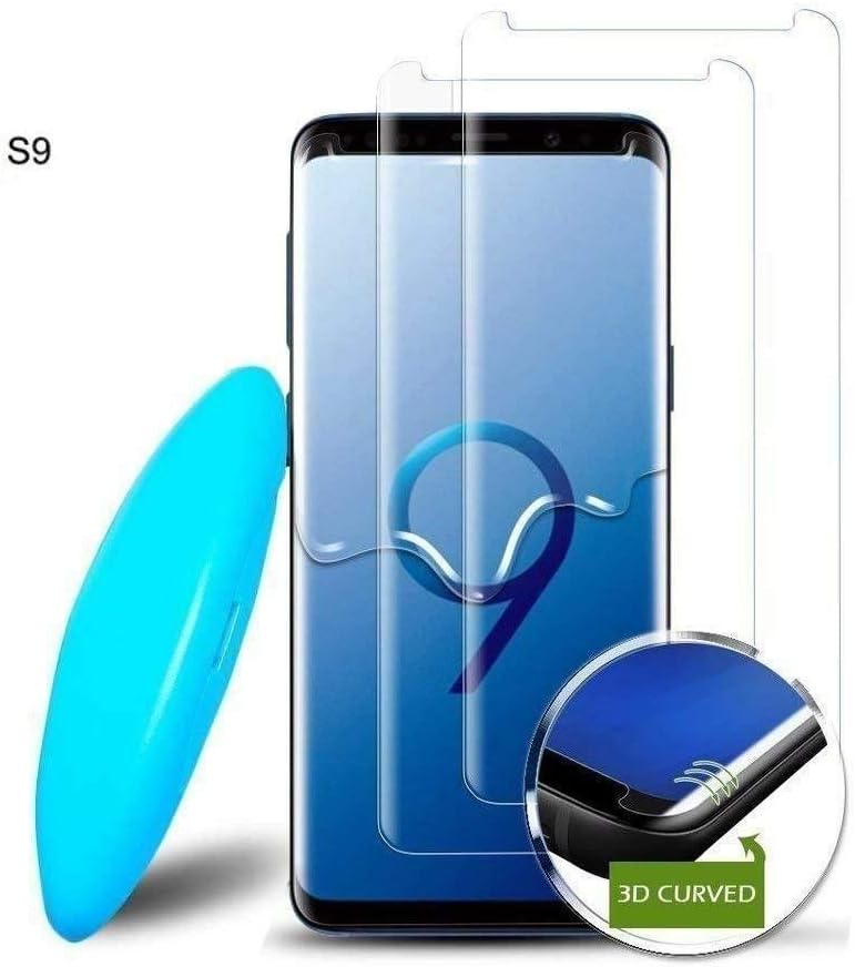PlatinumV Full 3D UV Glue Curved Tempered Glass Screen Protector Liquid Dispersion Sensitive Ultra Thin Scratch Resistance Edge Screen Liquid Dispersion Easy Install For Samsung Note 8, 9 s8, 9 S8+,9+