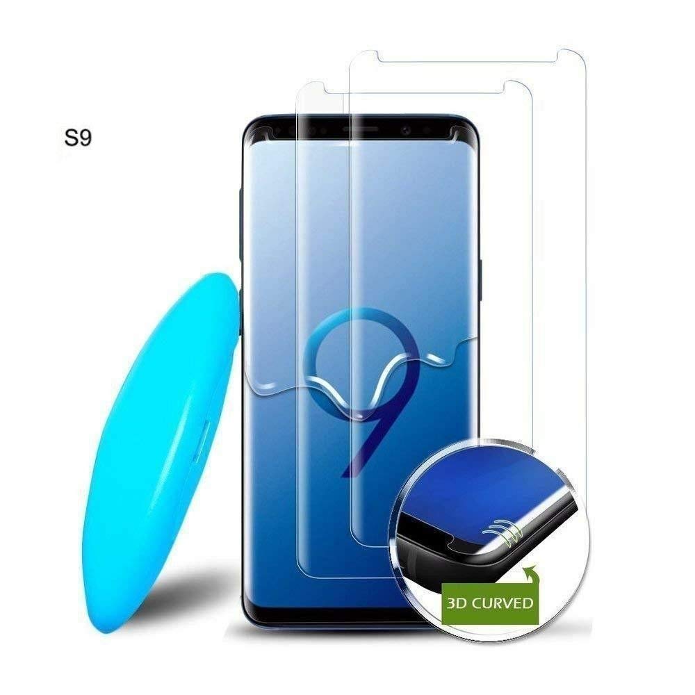 PlatinumV Full 3D UV Glue Curved Tempered Glass Screen Protector Liquid Dispersion Sensitive Ultra Thin Scratch Resistance Edge Screen Liquid Dispersion Easy Install For Samsung Note 8, 9 s8, 9 S8+,9+