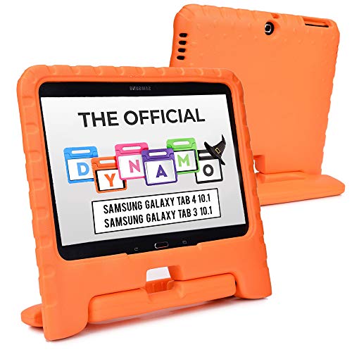 Cooper Dynamo [Rugged Kids Case] Protective Case for Samsung Tab 4 10.1, Tab 3 10.1 | Child Proof Cover, Stand, Handle | SM-T530 T531 T535 (Orange)