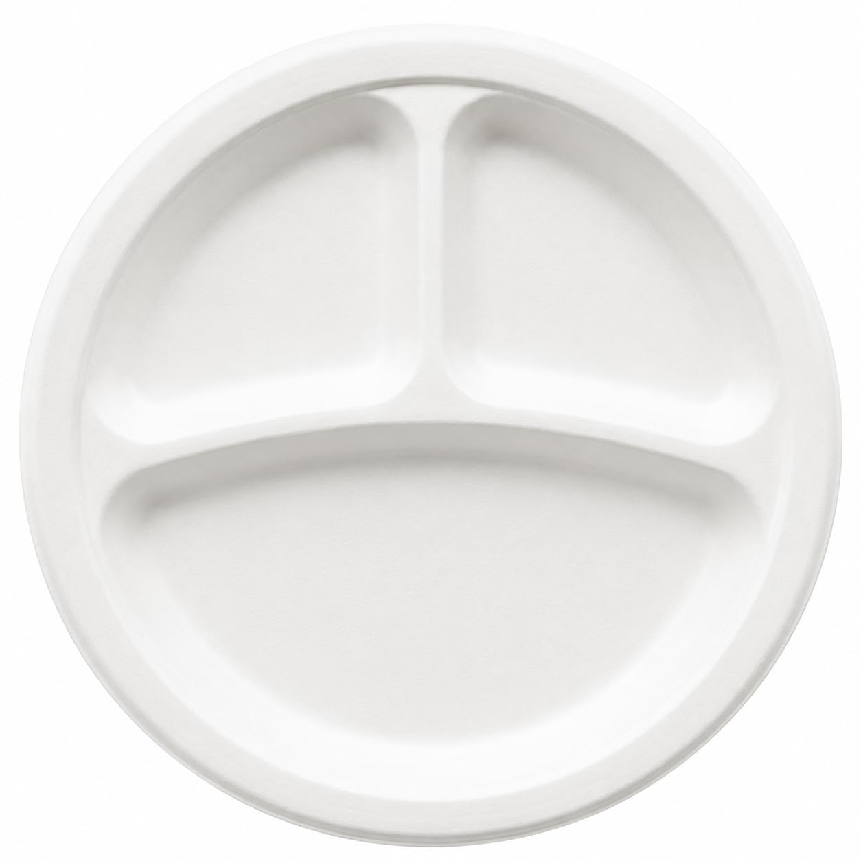 Greenplatter Heavy Duty Premium Bagasse Plates 3 Compartment (10 Inch, Pack of 50) - Compostable Sugarcane Disposable Plate, Heavy Duty, Microwave & Freezer Safe, Ideal for Parties