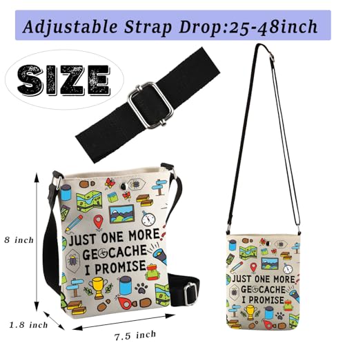 Image of Geocaching Crossbody Bag - Treasure Hunter's Gift, Just One More Geocache I Promise