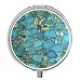 Pill Case - Three Compartment Round Pocket/Purse/Travel Pill Box - [Turquoise Blue]