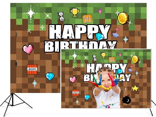 Pixel Birthday Backdrop (7x5ft)