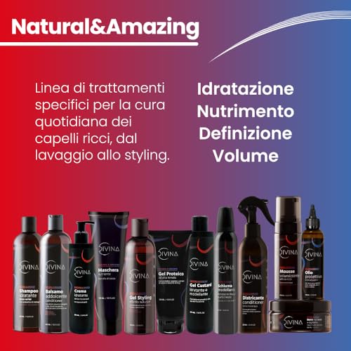 Espuma Definidora de rizos con acción disciplinante y anti-frizz para cabello ondulado, rizado, súper rizado ultra definidos y elásticos Natural&Amazing de DIVINA BLK (200ml) - imagen 6