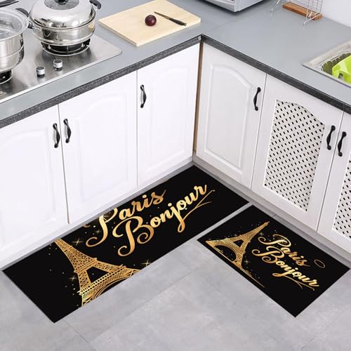 Juegos de alfombras de cocina para proteger el suelo con estilo moderno y limpio 2
