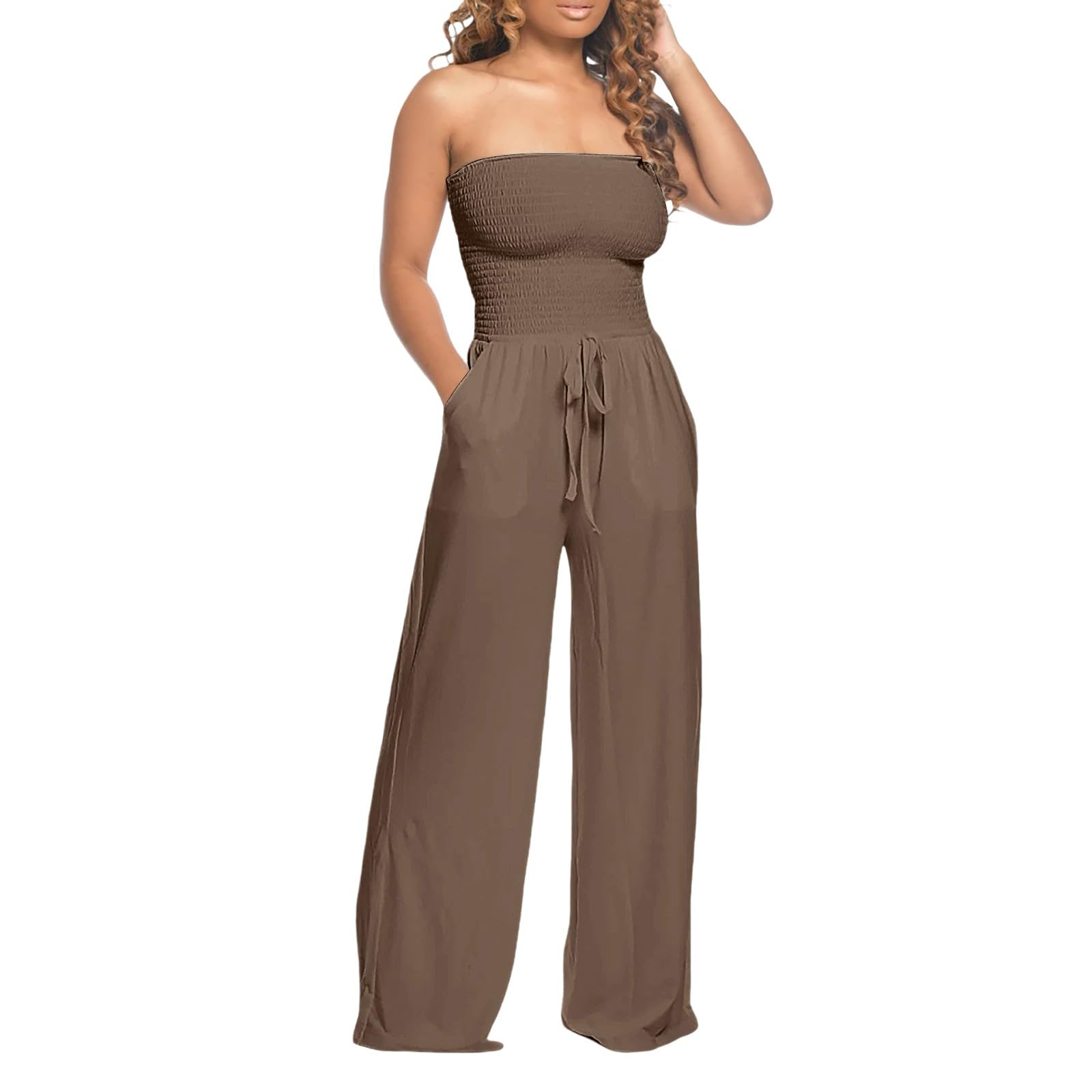 YOGALULU Pantalones Impermeables Mujer volantes para mujer, pantalones rectos de longitud media, monos Bodys Mujer uctores