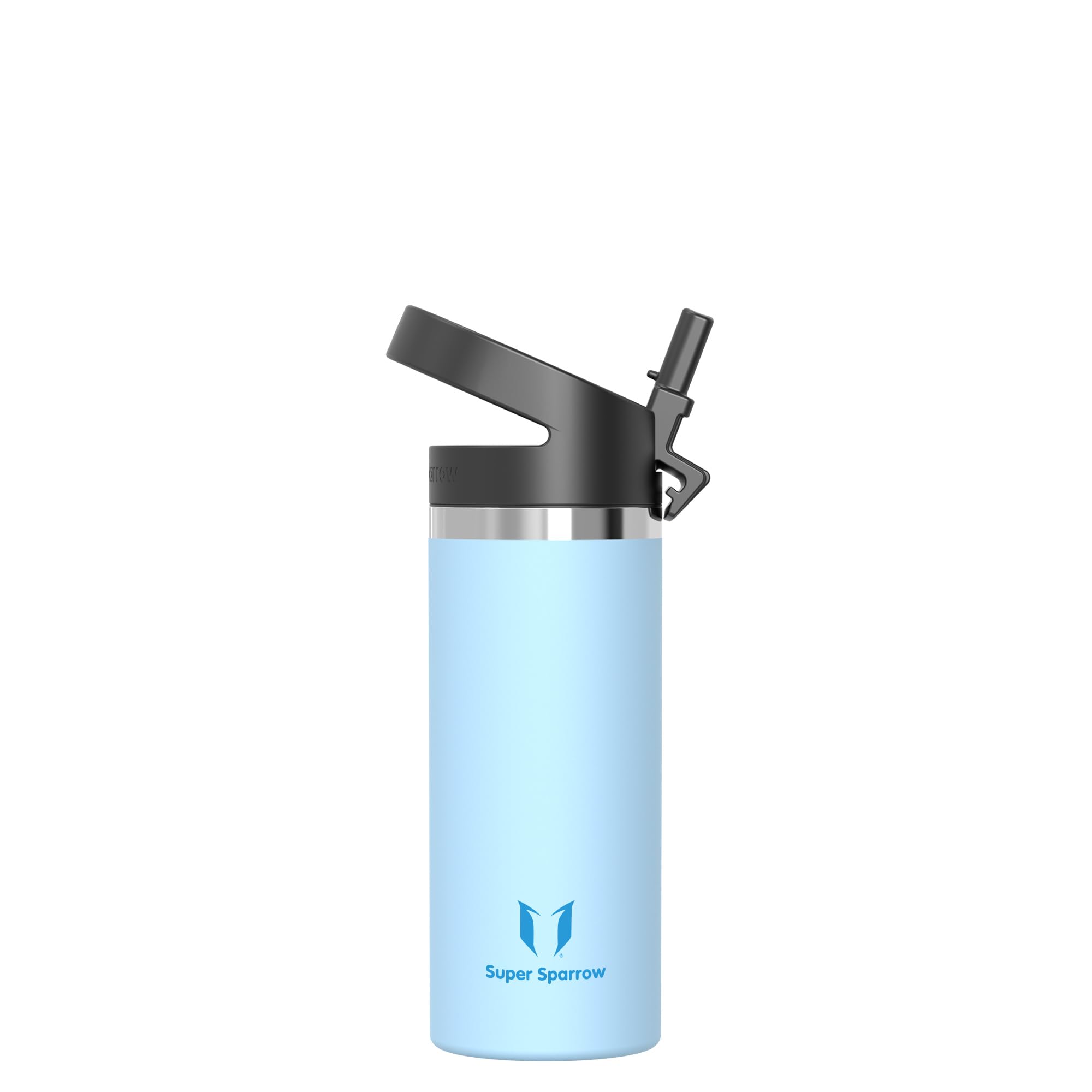 Super Sparrow Water Bottle Insulated - 500ml - Wide Mouth Metal Bottle - Wide Mouth SwivelSip Flask - BPA Free, Leak Proof - Ergonomic Straw Water Bottles for Work, Gym, Travel, Sports — image 1