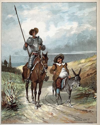 Affiche Don Quichotte et Sancho Panza par Jules David en impression sur toile modern 60x90cm