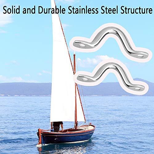 image for Yotako 16pcs Stainless Steel Eye Straps, 2.3 inch Heavy Duty Bimini To