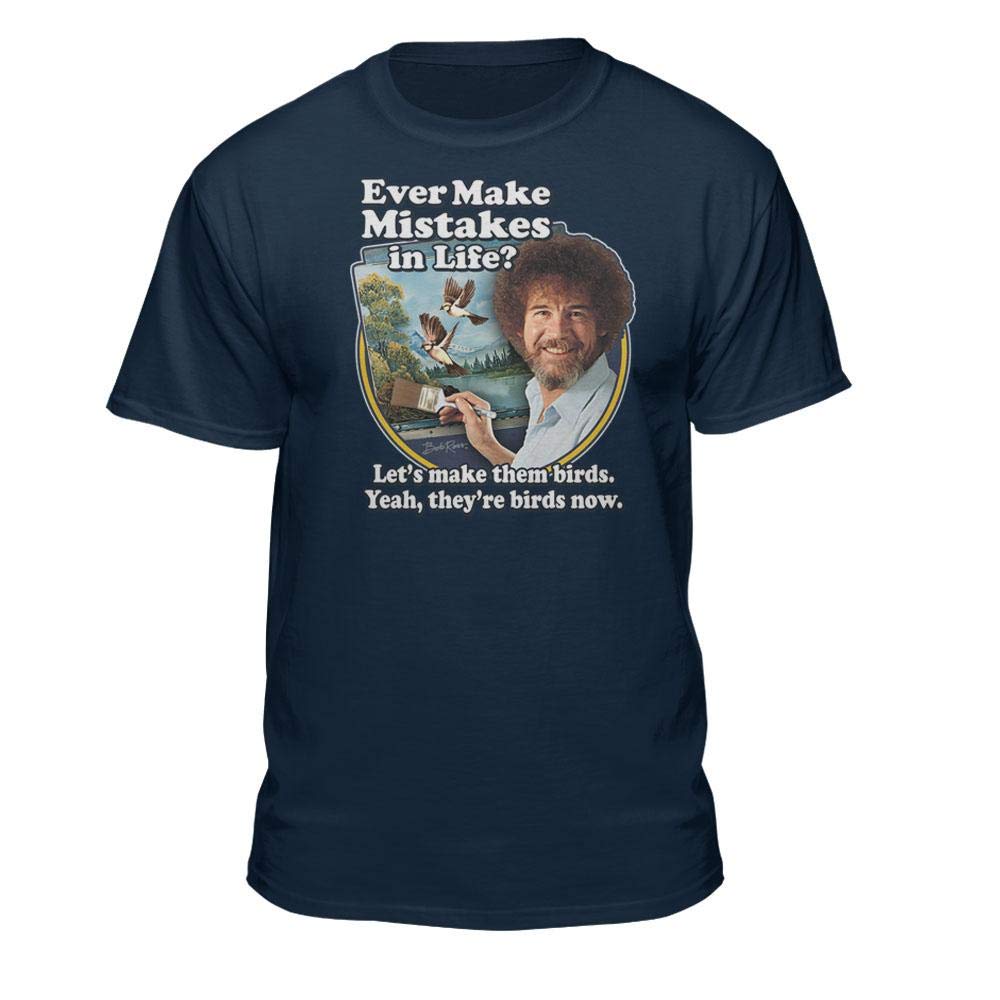 Bob Ross Make Mistakes Into Birds Official Licensed T-Shirt