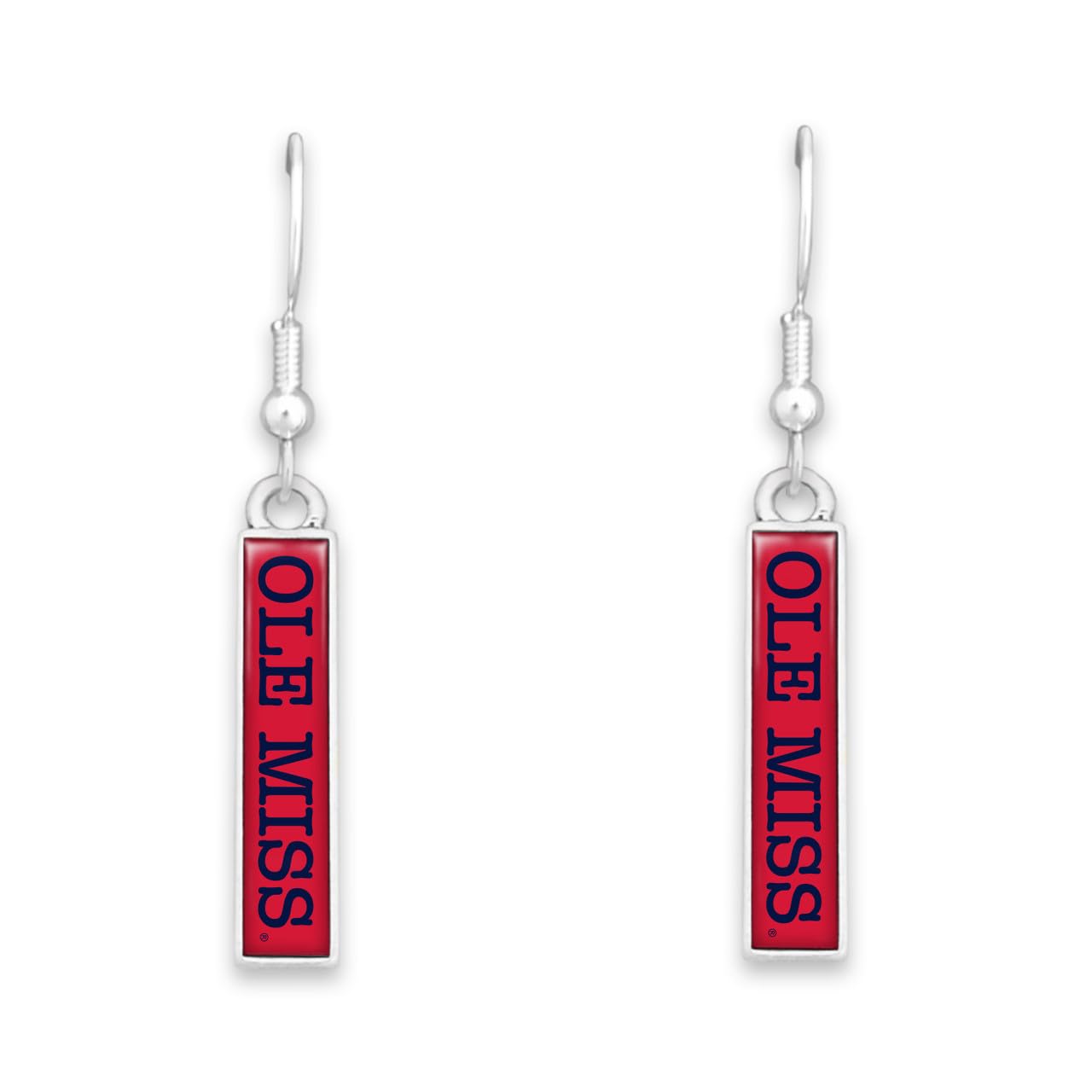 From the Heart Ole Miss Rebels Nameplate Earrings Silver Jewelry Gift Mississippi