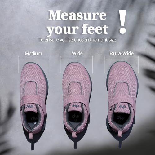 diawin Diabetic Wide Shoes for Men & Women – Adjustable Strap, Extra Depth, Wide Toe Box for Sensitive, Diabetic Feet, Comfortable Walking Shoes for All-Day Use3