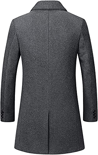 Image of chouyatou Men's Mid-Length Single Breasted Wool Blend Top Coat