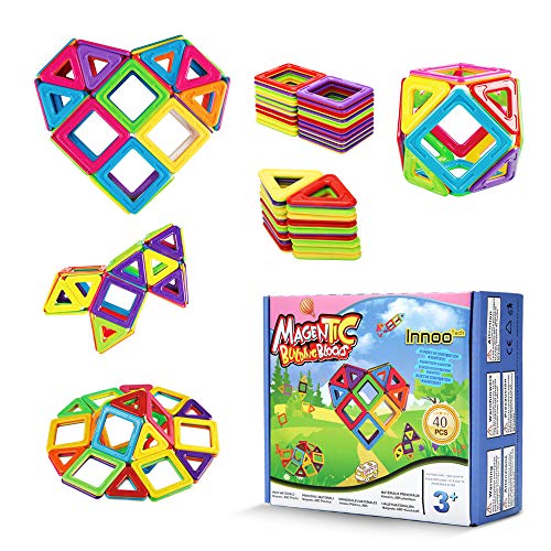 Innoo Tech Großer Typ Magnetische Bausteine Voll Magnetisch Bausatz, ideales Lernspielzeug für Mädchen Jungen Koordination und zum Bauen in Geschenk