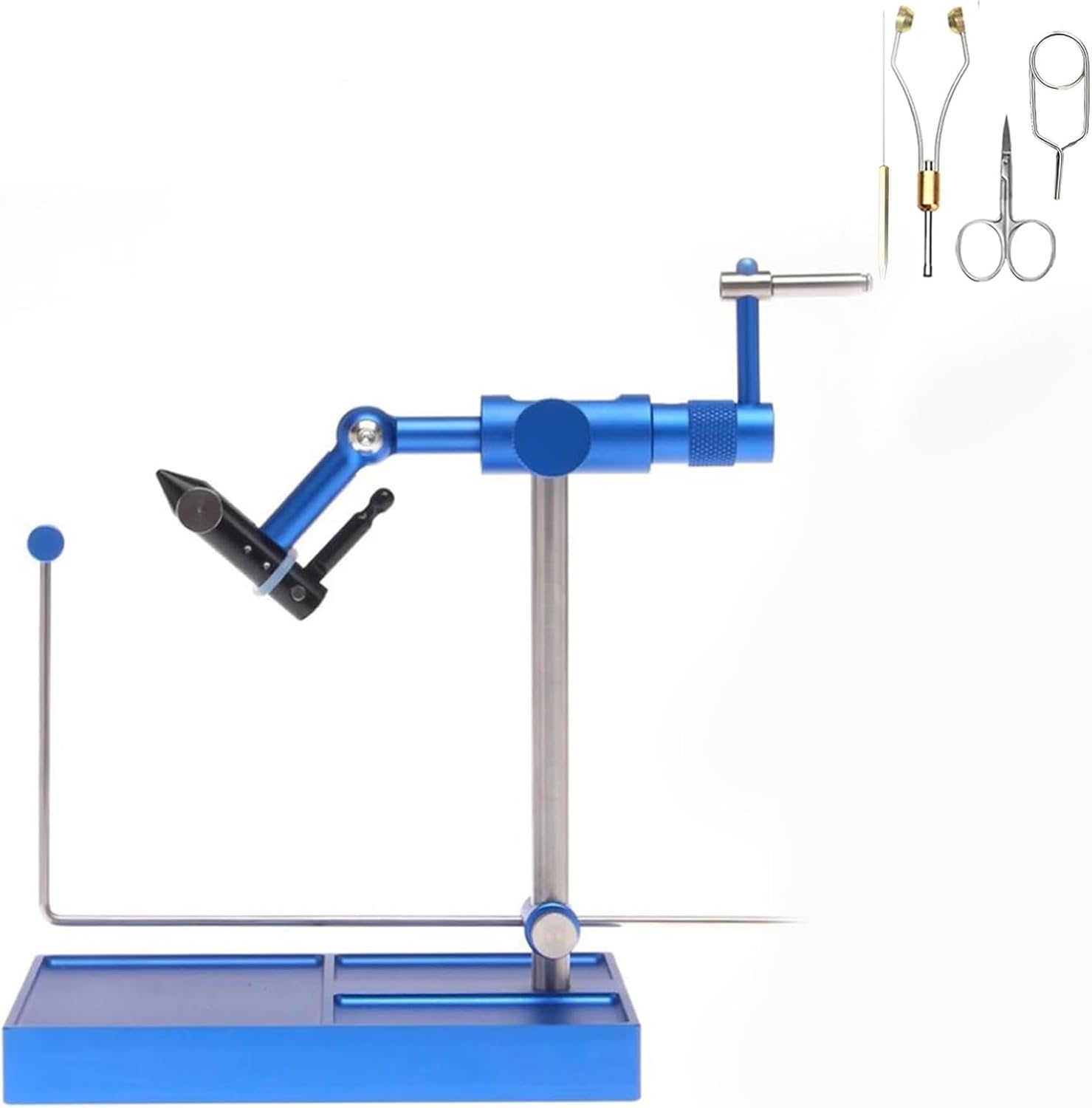 Fishing Vise with Pedestal Base, Rotary Fly Tying Vise, 360 Degree Rotation Design, Large Sturdy Pedestal Base, Equipment Fly Fishing Vice Kit, for Flying Fishing Professionals Beginners