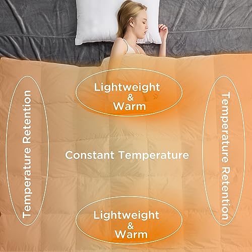 Bedsure Premium Down Comforter King Size, Luxurious High-Loft White Down Duvet Insert for All Seasons, Storage Bag & 8 Corner Tabs, Machine Washable, 54 Oz Fluffy Medium Warmth (106x90 Inches)