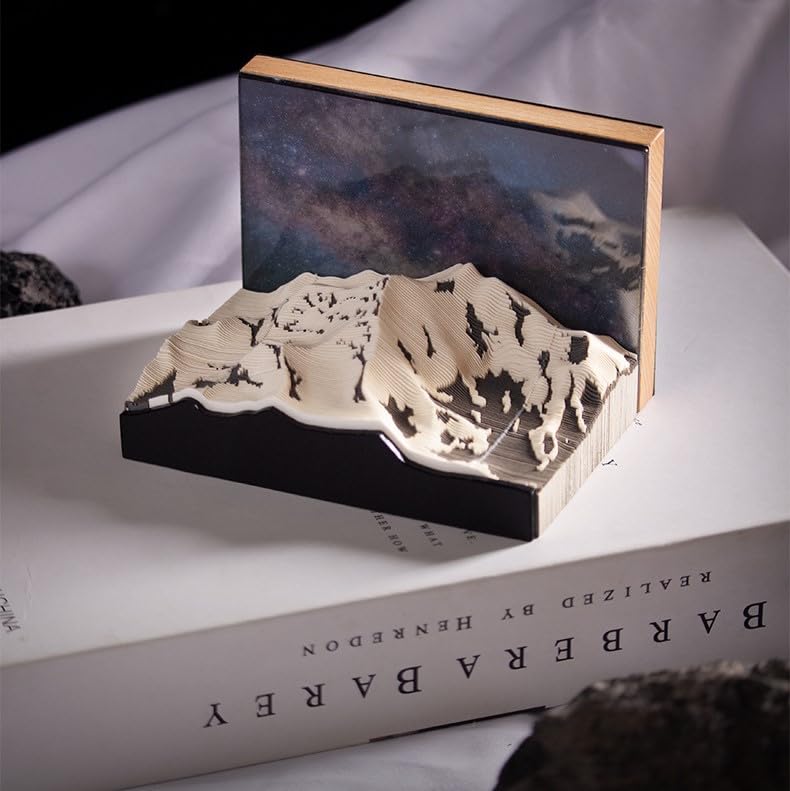Kalendarz 3D 2025, Mt. Everest 3D, kreatywny kalendarz biurkowy do samodzielnego wykonania, notatki, papierowy kalendarz, dekoracja na biurko, rzeźba, prezent, szkoła, dom, biuro