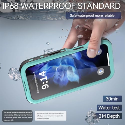 Coque étanche iPhone 16 Pro Max transparente et compatible MagSafe en bleu