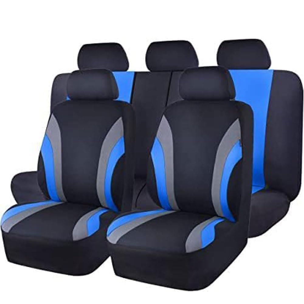 9 Piezas Fundas de Asiento de Coche para Cruze J400 2015-2020, Fundas de Tela Antideslizantes para Asientos Delanteros y Traseros Accesorios Interiores,D