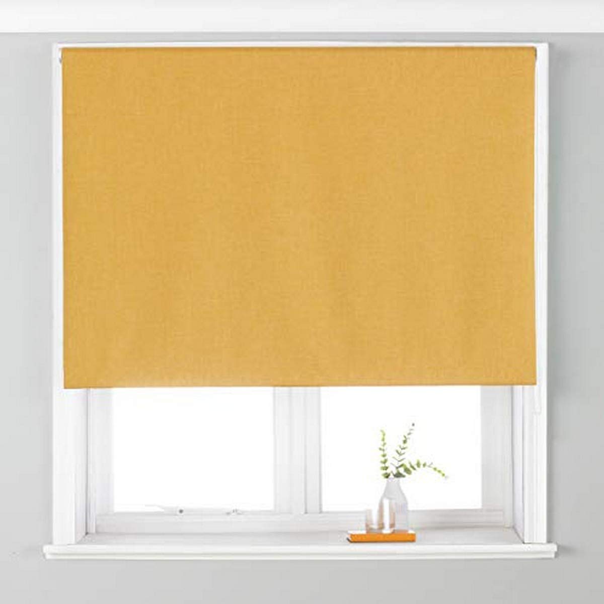 Riva Home Eclipse Blackout Roller Blind, Polyester, Ochre, 122 x 162cm