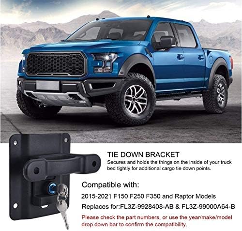 SPEEDWOW Bed Tie Down Anchors Brackets Box Link with Plates Compatible with 2015-2021 F150 F250 F350 FL3Z99000A64B FL3Z-9928408-AB