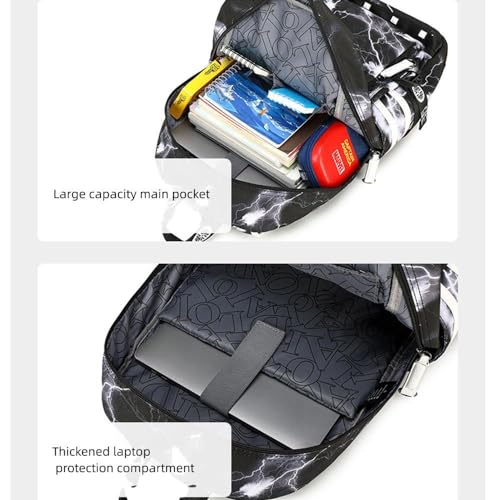 Basketball Player 12 Student Backpack Men's and Women's Laptop Backpack Ultralight Travel Bag Schoolbag (Black2)3