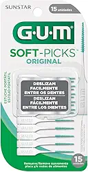 Soft Picks GUM Original, Palitos Interdentais, com estojo portátil, 15 unidades
