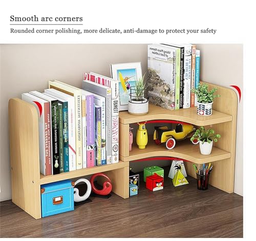 Étagère de rangement de bureau rétractable et modulable couleur bois - 5