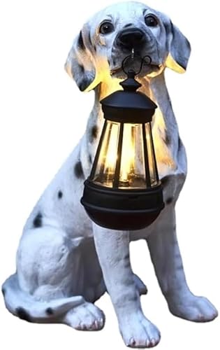 Auybuig ソーラーライト付きゴールデンレトリバー屋外像、防水 耐久 かわいい プレゼント 庭 屋外 デコレーション ガーデニングオブジェ 置物ライト センサー 飾り 樹脂 春 夏 動物 芝生 玄関先 ベランダ F 店舗用歓迎置物 リアルな犬の置物の装