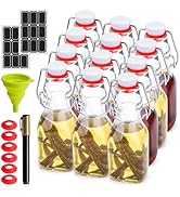 WILLDAN 4oz-12 Pack Swing Top Glass Bottles - Flip Top Brewing Bottles For Kombucha, Kefir, Vanil...