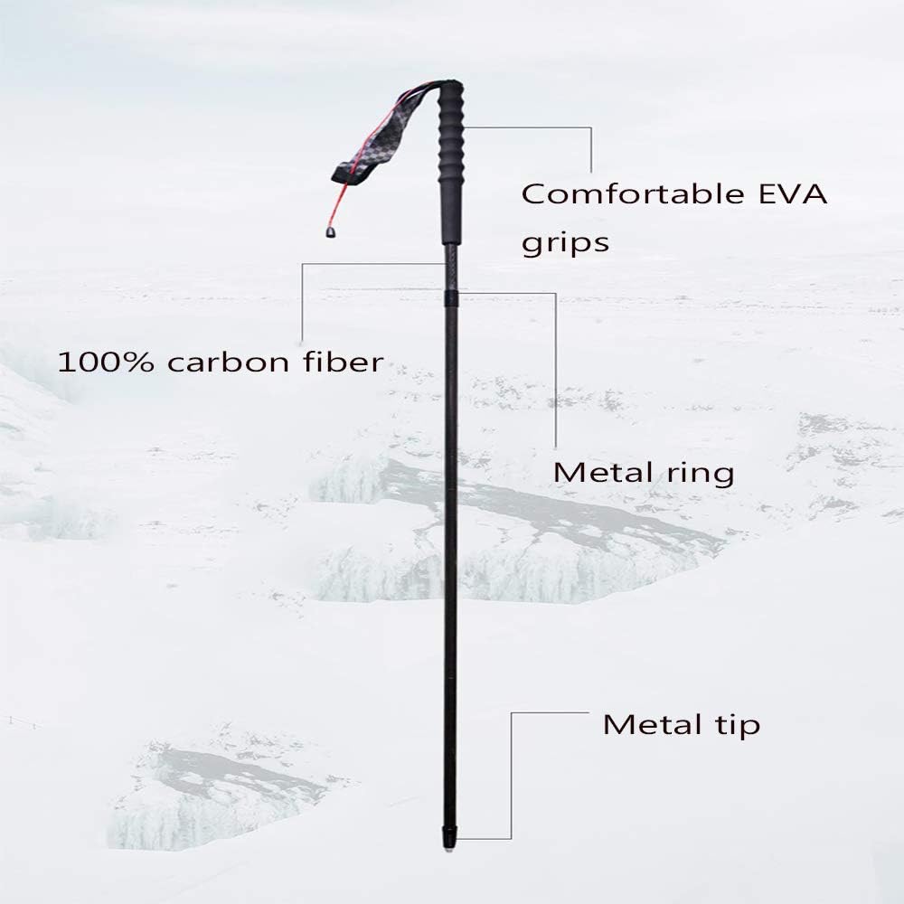 Ultralight Carbon Fiber Trekking Poles - 2 Pack with Collapsible Antishock,Telescopic and Strong for Hiking, Camping, Mountaining, Backpacking, Walking, Trekking/Black (A)