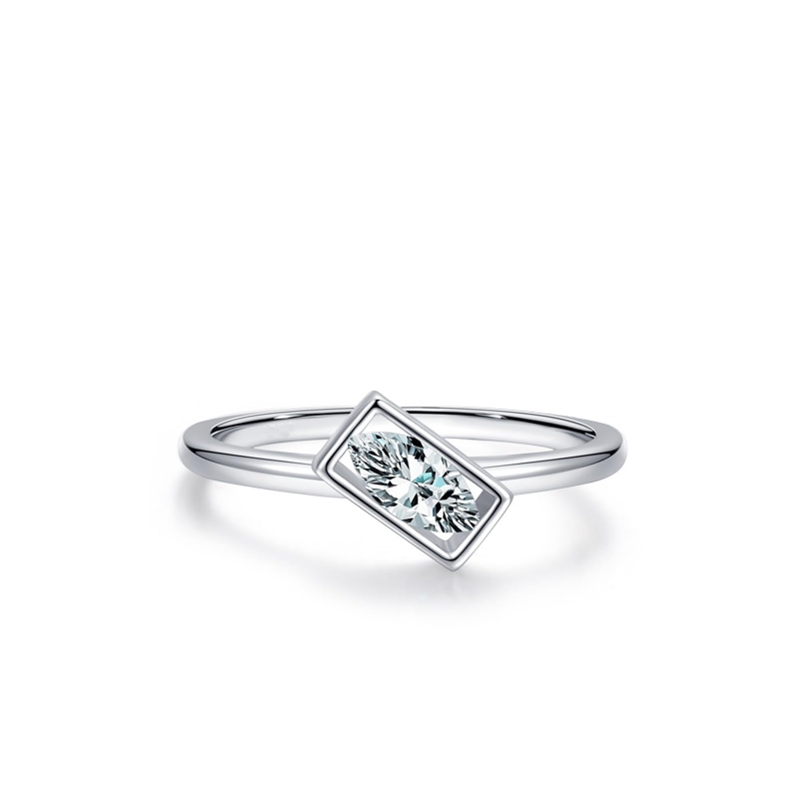 Anillos de diamante cultivados en laboratorio de oro blanco, anillo de boda para mujer, oro auténtico, solitario, anillo de compromiso, alianzas con diamante cultivado en laboratorio para