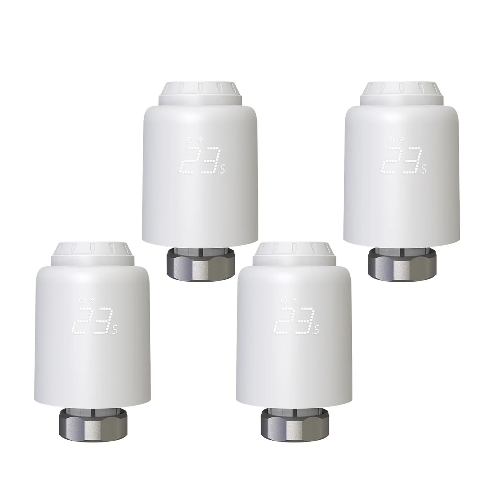 Termostato Intelligente, Valvola Termostatica for Radiatore Smart Life, Regolatore di Temperatura del Riscaldamento Remoto Wireless, Controllo Vocale, Digitale programmabile(4PCS)