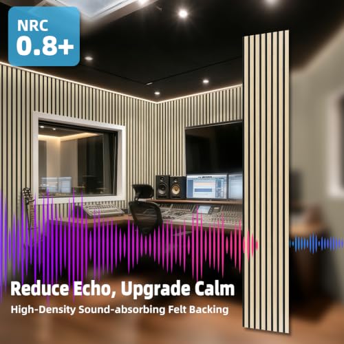 Image of Art3d 6-Piece Wood Acoustic Panels for Noise Reduction, 3D Textured Wall Paneling for Living Room Bedroom TV Background Interior Decor, Ashtree