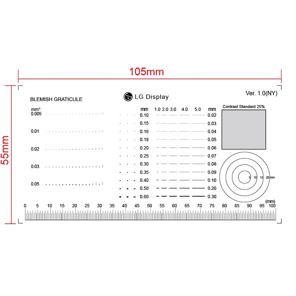 Règle D'étalonnage Micrométrique Pour Microscope - 50x90mm, Mesure 100-1000 Microns