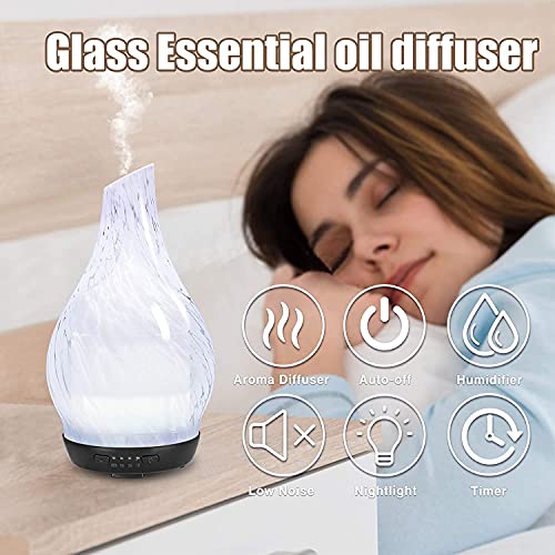Zeerk Essential Oil Diffuser Glass,250Ml Ultrasonic Vase Cover Aromatherapy Diffuser Quiet Cool Mist Humidifier For Home Office #TOP4