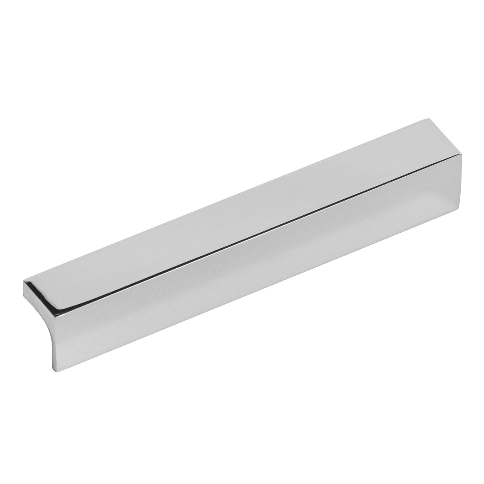 Decoranddecor Polished Chrome Napa Modern L-Shaped Cabinet Pull Handles, Premium Zinc Architectural Hardware For Kitchen Drawers And Cupboards, Sleek Minimalist Design 96Mm Hole Centres