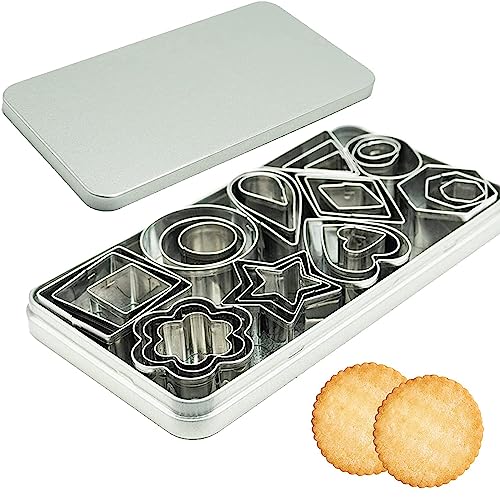 Senshuomy Mini Cookie Cutter Set,Biscuit Cutters,Shapes Cutter,Heart Cookie Cutters Set-10 Styles in 3 Sizes