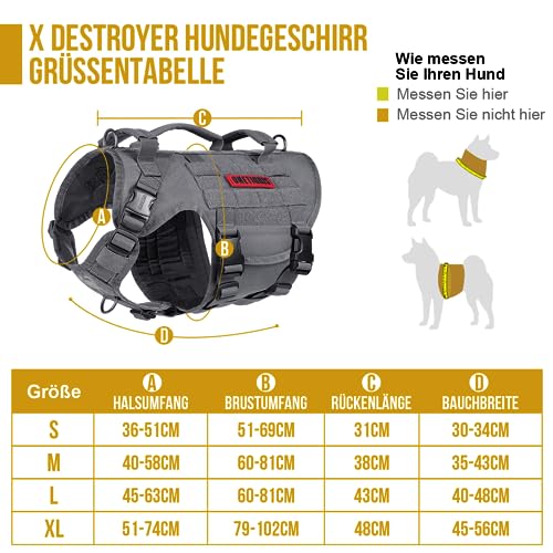 Hundegeschirr OneTigris X Destroyer mit 3 Griffen und Heavy Duty Eigenschaften