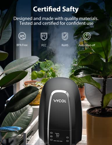 Humidifiers For Bedroom, Vycol 5.6L Smart Cool Mist Humidifier With Humidity Sensor & Timer For Large Room Home, Customized Humidity, Whisper Quiet Ultrasonic Air Vaporizer For Baby And Plants #TOP6